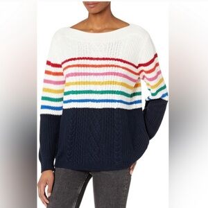 Tommy Hilfiger Navy and Multicolor Striped Sweater